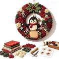 thumbnail image 2 of 3D Fabric Poke Wreath DIY Kit, Christmas Wreath DIY Kit for Adults (Penguin), 2 of 7