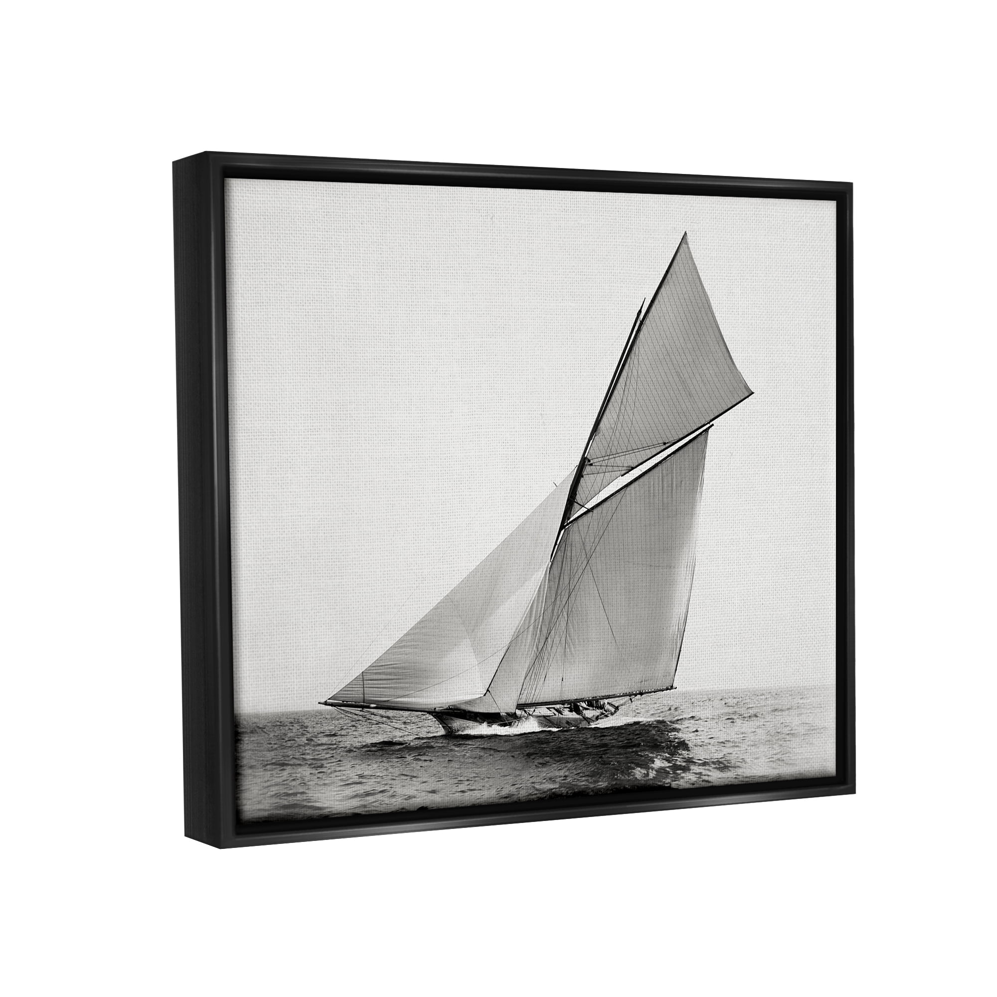 Stupell Industries Majestic Ship Photography Transportation Photography Black Floater Framed Canvas Art Print Wall Art, 21 x 17
