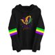 thumbnail image 2 of Uootdi Mardi Gras Womens Drawstring Hoodies for Women Carnival Crewneck Heart Print Hooded Long Sleeve Pullover Festive Color Block Loose Sweatshirts Gift, 2 of 4