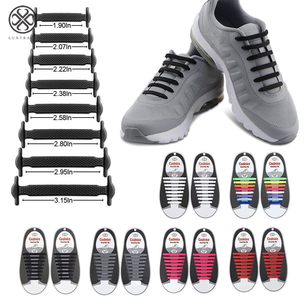 Easy No Tie Elastic Shoe Lace Sneakers Shoes Adult Kids Shoelaces Candy Colors