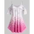 thumbnail image 1 of Camiseta de Talla Extra Degradado con Hombros Al Aire Rosegal  Camisetas tallas grandes, 1 of 5