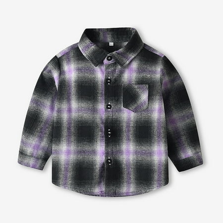 

RPVATI Toddler Baby Boys Girls Plaid Shacket Long Sleeve Button down Coat Outwear Fall Shirts 3M-5Y