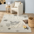 thumbnail image 2 of TOWN & COUNTRY PLAY Good Night Moon & Stars Kids Area Rug, Soft & Plush, Calming, Bedroom Rug, Nursery Decor, Playroom & Classroom Rugs, Grey, 7'10"x10’2”, 2 of 4