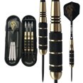 thumbnail image 3 of Exquisito juego de dardos con punta de acero premium: dardos profesionales, barriles de latón, dardos con punta de metal, plumas adicionales, herramienta para dardos, afilador de dardos, est, 3 of 4