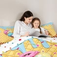 thumbnail image 4 of Castle Fairy Baseball Sport Full Size Bedding Sets 7 Pieces, Blue Ice Cream Drip Full Size Bed in a Bag, Brown Pink Yellow, 4 of 7