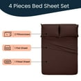 thumbnail image 2 of Kanak Bedding 4 Pieces Egyptian Cotton Sheet Set with 19" deep Pocket,1 Flat Sheet,1 Fitted And 2 Pillowcases, 1000TC( California Queen,Chocolate), 2 of 4