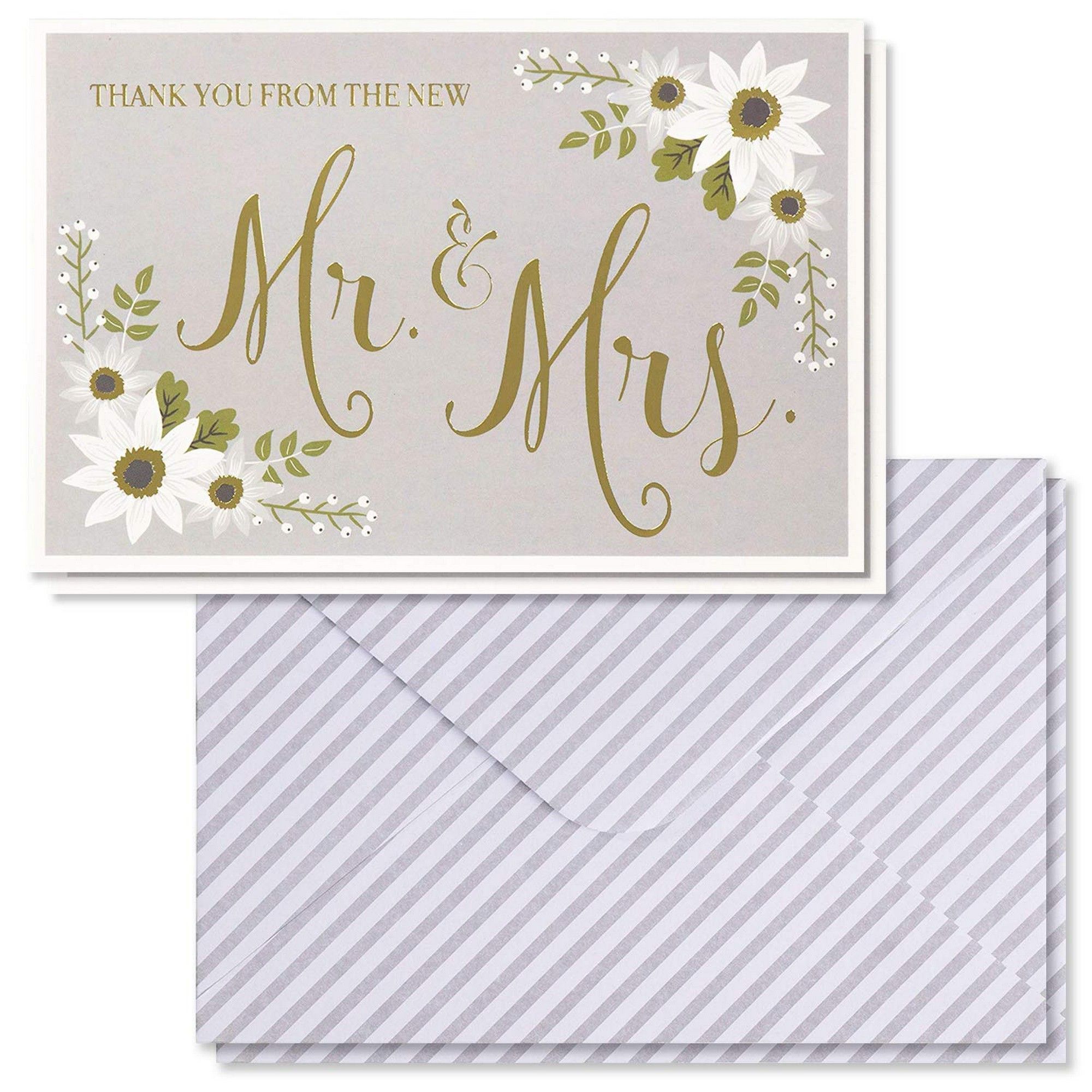 48 Pack Thank You Cards with Envelopes Bulk Set for Wedding, Gold