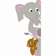 Elephants on the Wall E 5-1154 Elephant & Leopard Doorhugger - Paint It Yourself