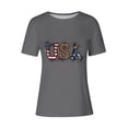 thumbnail image 4 of Levmjia Women's 4th of July T-Shirt Patriotic USA Flag Leopard Print Short Sleeve Crew Neck Casual Summer Top for Independence Day Holiday, 4 of 4
