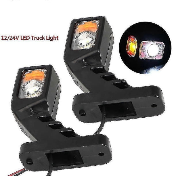White Red Yellow 2pcs/set Compatible With Trailer Truck Van Lorry 12/24v Led Side Marker Light Truck Lamp Tail Light Assembly Indicator Lamp