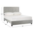 thumbnail image 6 of SAFAVIEH Solania Glam Upholstered Bed Frame with Nail Head, Queen, Pewter, 6 of 7