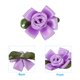 thumbnail image 3 of Uxcell Mini Satin Ribbon Roses Small Rosettes Fabric Flowers with Green Leaves Purple 20 Pcs, 3 of 6