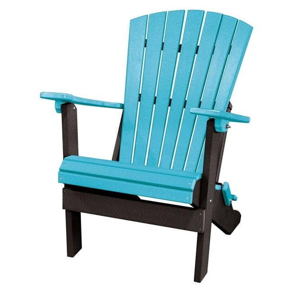 41 x 29 x 35 in. OS Home & Office Fan Back Folding Adirondack, Aruba & Black
