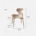 thumbnail image 3 of Juego de 2 Sillas de Modernos, Respaldo Curvado de Piel Sintética, Asiento Acolchado Grueso, Base de Madera para Comedor, Oficina, Escritorio, Recámara y Sala, 3 of 6