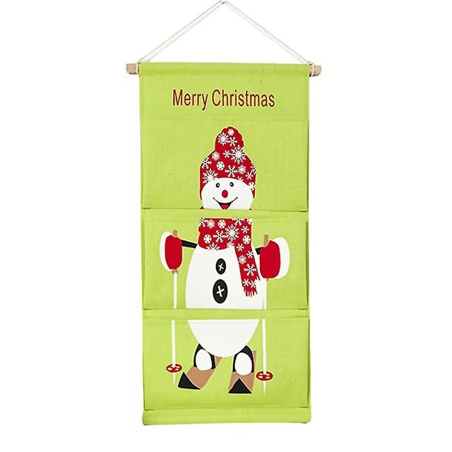 3 bolsillos colgantes bolsa de almacenamiento puerta armario organizador decoración para dormitorio decoración de Navidad JAMW Sencillez