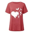 thumbnail image 4 of Mujeres moda Casual impresión camisas manga corta suelta Tee Tops túnica blusa Pompotops hfajkhk136482, 4 of 4