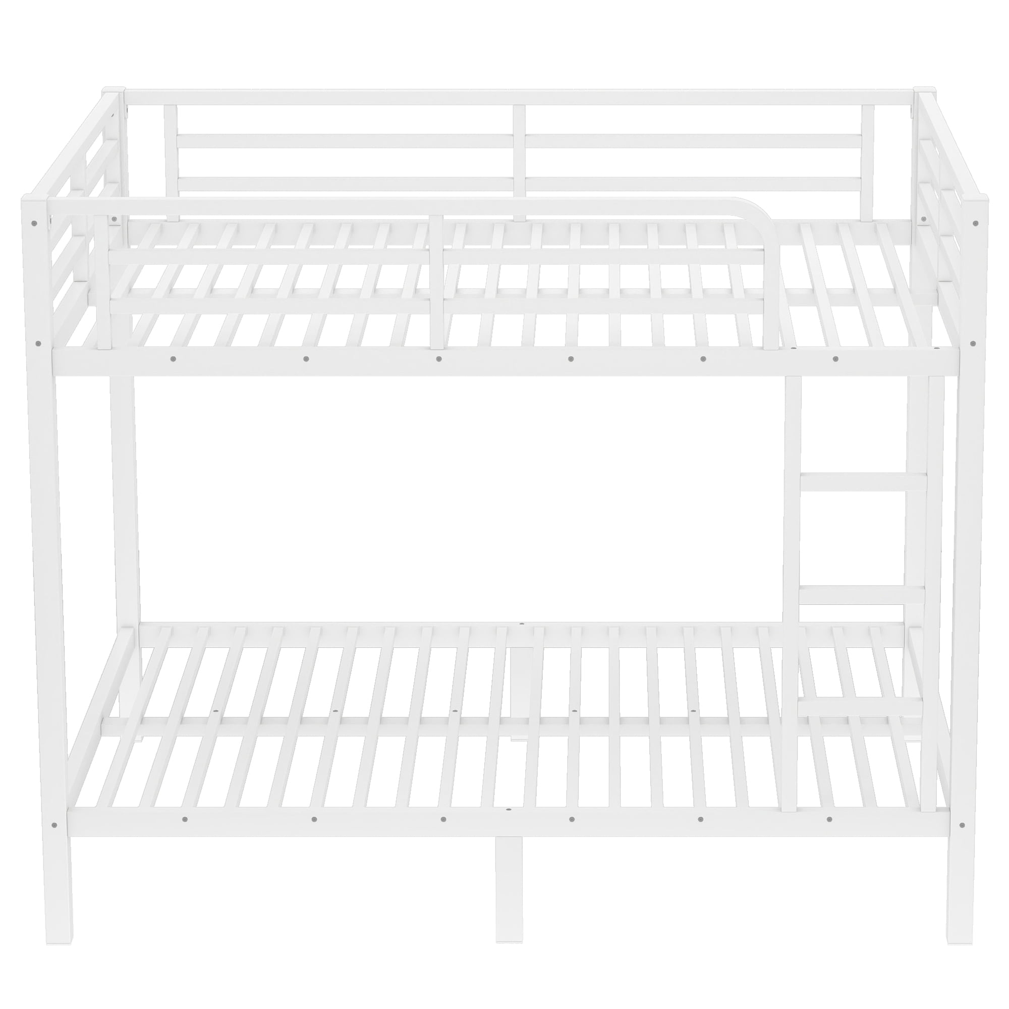 Aukfa Heavy Duty Full over Full Metal Bunk Bed for Kids, Teens and Adults, Space-Saving, White