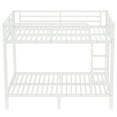 thumbnail image 3 of Miniyam Metal Full over Full Bunk Bed with Guardrails, Ladder for Teens and Adults, White, 3 of 7