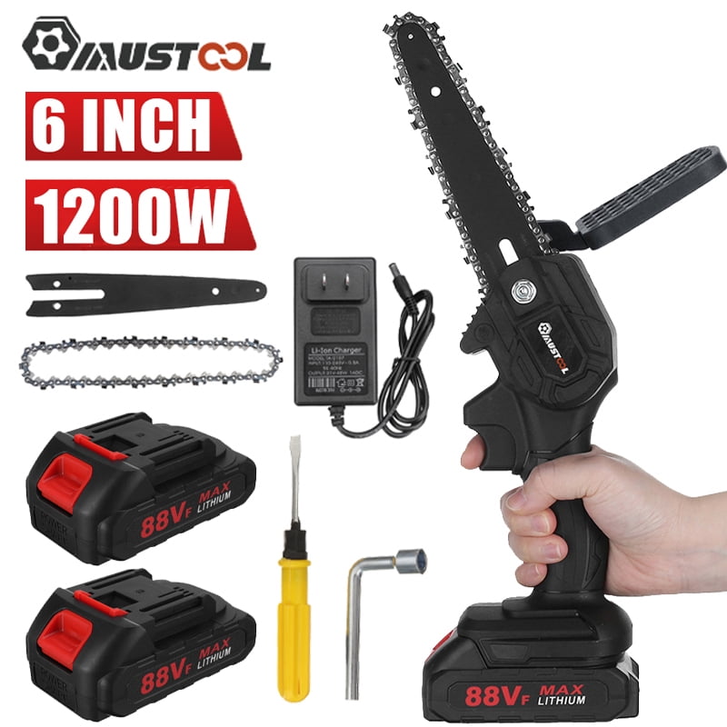 MUSTOOL Mini Chainsaw 6Inch 88V Cordless Electric Portable Chainsaw