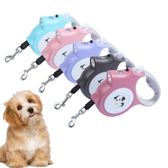 Pet Enjoy 360°Tangle-Free Pet Leash with LED Flashlight Heavy Duty Retractable Dog Leash with Ergonomic Handle 16 ft Dog Walking Leash