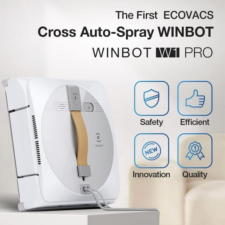 ECOVACS Winbot W1 Pro Window Cleaning Robot,Dual Cross Water
