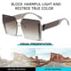 thumbnail image 5 of Gafas de sol sin marco cuadradas con recorte, gafas de sol de tiro callejero de moda con montura grande, hechas de PC, 5 of 6