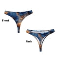 thumbnail image 3 of Fotbe Elegant Blue Gold Blooms Tanga Sin Costuras para Mujer con Estampado – Panties Invisibles, Transpirables y Cómodos para Uso Diario-X-Small, 3 of 6