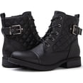 thumbnail image 2 of GLOBALWIN Women's Lace Up Ankle Bootie Military Black Combat Boots Size 6M, 2 of 8