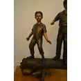thumbnail image 3 of Nifao Three Kids With A Dog On A Log Bronze Statue – Garden Outdoor Decor Sculpture, 78"L x 26"W x 62"H, 3 of 11