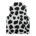 thumbnail image 5 of Pzuqiu Cow Print Girls Zip Up Sleeveless Vest Size 3 Casual Clothes for Girls Personalized Fall Winter Warm Outerwear With Pockets Fall Outfits Fashion Clothing for Daily Life, 5 of 7