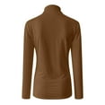 thumbnail image 6 of Women Casual Solid Long Sleeve Turtleneck Blouse Tops Slim Fit Stretchy Layer Tee Shirts, 6 of 6