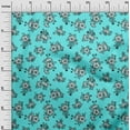 thumbnail image 2 of oneOone Polyester Lycra Aqua Blue Fabric Leaves & Floral Artistic Sewing Material Print Fabric By The Yard 56 Inch Wide, 2 of 4