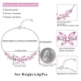 thumbnail image 6 of Beautlace 18K White Gold over Silver Butterfly Gemstone Bracelet,Adjustable October Tourmaline Pink Birthstone Bracelet Charms Jewelry Birthday Christmas Valentines Gifts for Women, 6 of 11