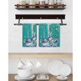 thumbnail image 3 of Hello Spring Kitchen Dish Towels for Drying Dishes Set of 3, Pastoral Purple Bottle Floral Dark Green Wood Waffle Weave Microfiber Hand Tea Bathroom Towels Quick Dry & Absorbent Towel 15.7x23.6, 3 of 7