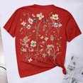 thumbnail image 5 of AOOCHASLIY Trendy Women Tops Fashion Women's Summer Comfortable Round Neck Printing Short Sleeve Tops Blouse T-Shirt, 5 of 6