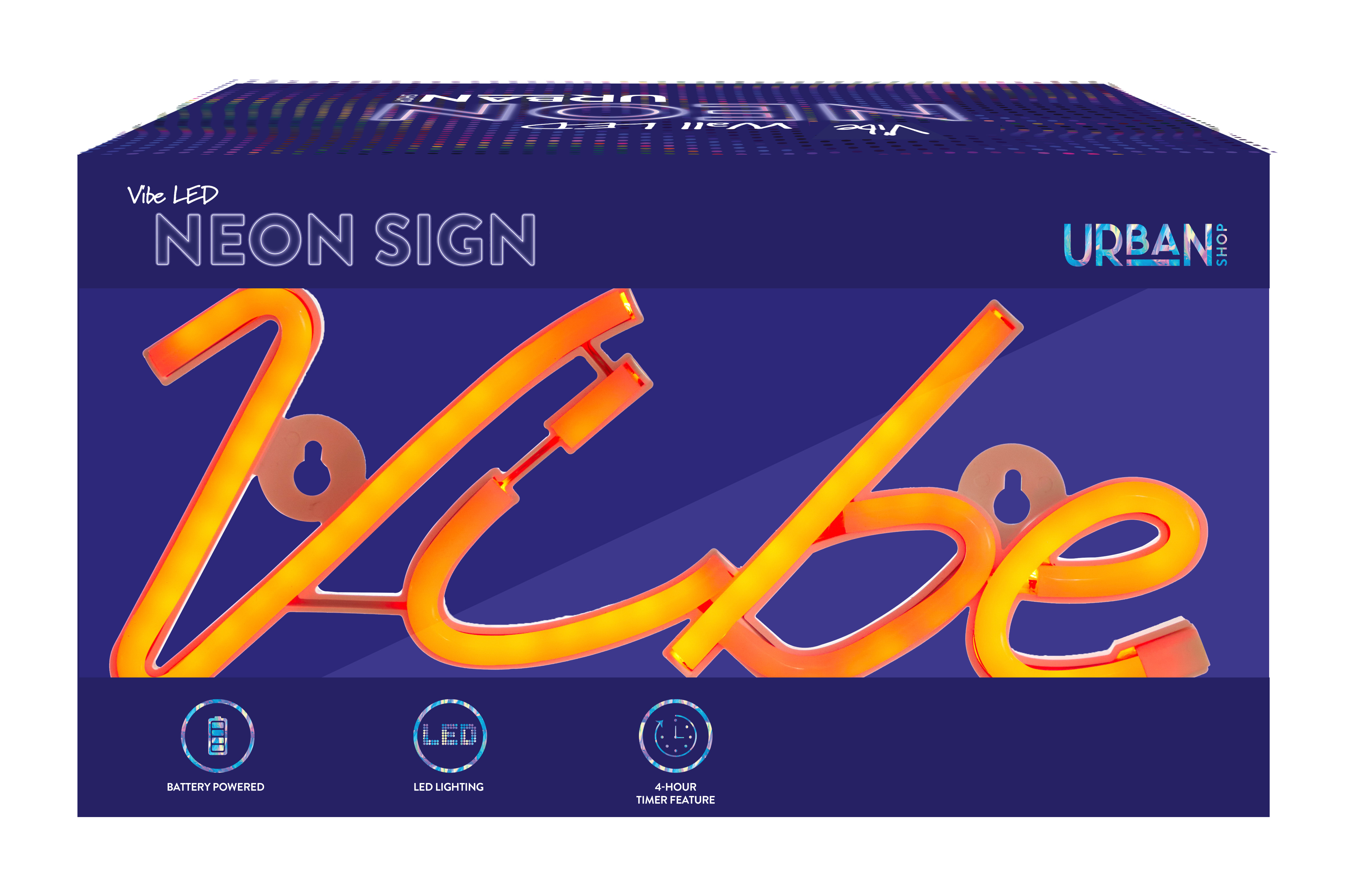 Urban Shop Red Vibe LED Neon Wall Light photo 4