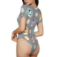 thumbnail image 3 of Balery Cute Geese Women's Short Sleevee Crew Neck Bodysuit Tops Short Sleeve Tops Basic-Large, 3 of 9