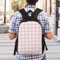 thumbnail image 2 of Geaub pink checkboard ultimate comfort and style: the perfect compact backpack for college, commute, travel, and everyday use, 2 of 2