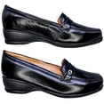 thumbnail image 4 of Mocasín Piel Borrego Cómodo Tacón Herraje Pie Delicado N3 Negro, 4 of 5