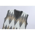 thumbnail image 4 of eileial Men Sweater Vest Lightweight Plaid V Neck Knitted Jumper Pullovers,Gray L, 4 of 4