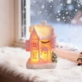 thumbnail image 2 of nTRIUQJ Enchanting Village Resin Desktop Ornament Miniature Holiday Tabletop Display Festive Winter Scene Centerpiece Collectible Crafted Cottage A, 2 of 5
