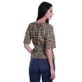 thumbnail image 4 of Moomaya Printed Wrap Over with Belt Style Top For Women Printed V-Neck Casual/Formal Top, 4 of 6