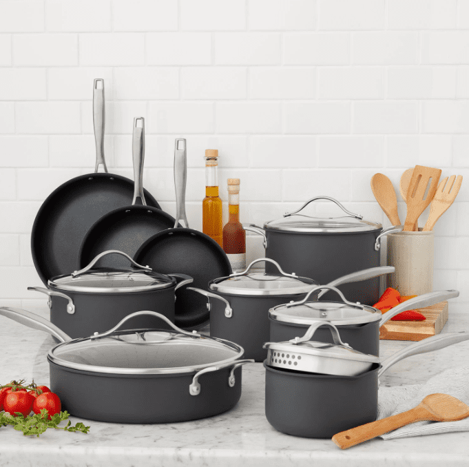 15Piece Hard Anodized Aluminum Cookware Set