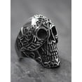 thumbnail image 2 of West Coast Jewelry Men's Antiqued Finish Celtic Skull Stainless Steel Ring, 2 of 4