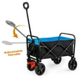 thumbnail image 6 of Immere Mini Folding Wagon - Garden Shopping Beach Cart (Black+Blue+Brake) - Wagons Carts Foldable, 6 of 7