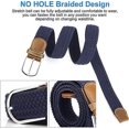 thumbnail image 5 of BRILLAR Cinturones trenzados para mujeres y hombres, paquete de 2, cinturilla elástica de lona, ​​marrón y azul marino, 5 of 5