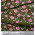 thumbnail image 3 of Soimoi Rayon Crepe Fabric Leaves & Floral Clip Art Printed Fabric 1 Yard 46 Inch Wide, 3 of 3
