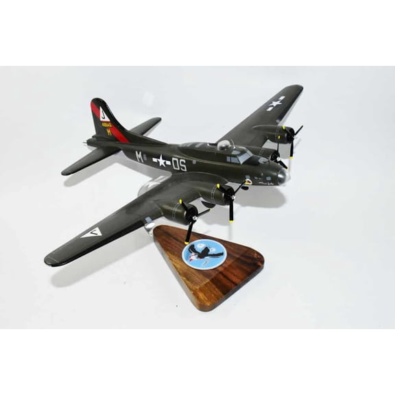 511th Bomb Squadron B-17F Model, Mahogany, WWII, 1/69th Scale