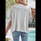 thumbnail image 4 of Camisetas de Verano 2025 para Mujer, Camisetas Lisas, Camisetas Holgadas de Gran Tamaño, Camisetas Básicas, Gris , S, 4 of 6