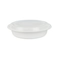 thumbnail image 4 of Asporto 48 oz Round White Plastic To Go Box - with Clear Lid, Microwavable - 9" x 9" x 1 3/4" - 100 count box, 4 of 10